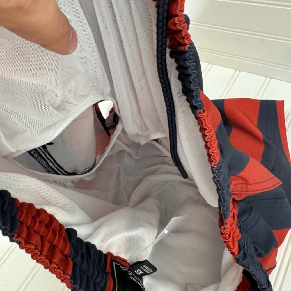Todd Snyder Red and Navy Swim Trunks - Picture 5 of 6